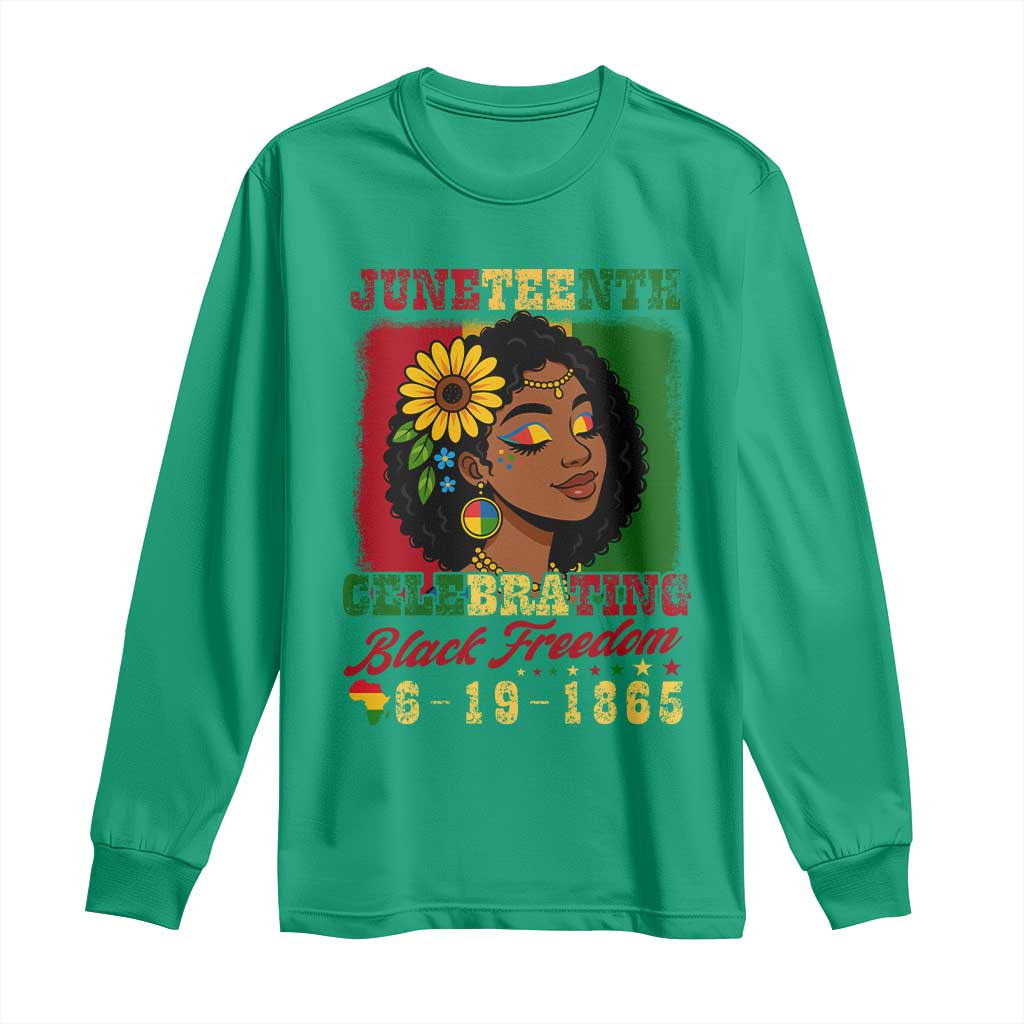 Juneteenth 1865 Black Freedom Celebration Long Sleeve Shirt Afrocentric Pride Melanin Girl
