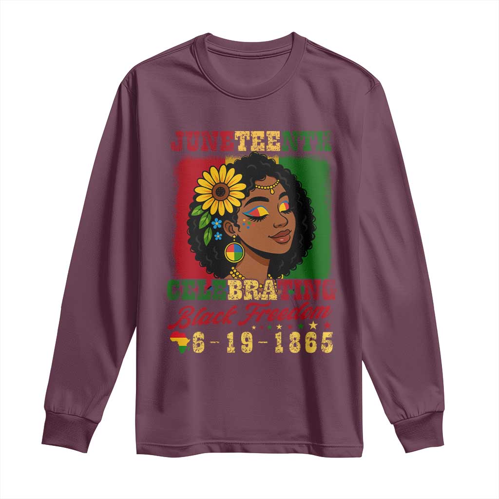 Juneteenth 1865 Black Freedom Celebration Long Sleeve Shirt Afrocentric Pride Melanin Girl