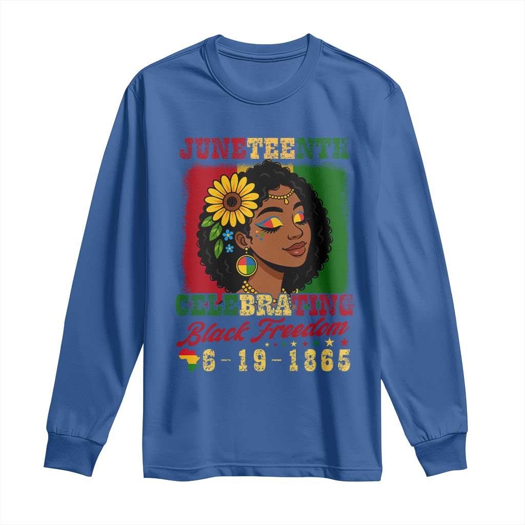 Juneteenth 1865 Black Freedom Celebration Long Sleeve Shirt Afrocentric Pride Melanin Girl