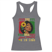 Juneteenth 1865 Black Freedom Celebration Racerback Tank Top Afrocentric Pride Melanin Girl