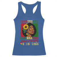 Juneteenth 1865 Black Freedom Celebration Racerback Tank Top Afrocentric Pride Melanin Girl