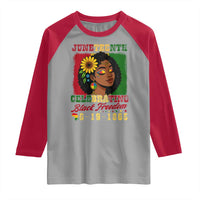 Juneteenth 1865 Black Freedom Celebration Raglan Shirt Afrocentric Pride Melanin Girl