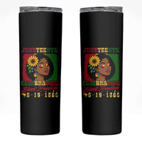 Juneteenth 1865 Black Freedom Celebration Skinny Tumbler Afrocentric Pride Melanin Girl
