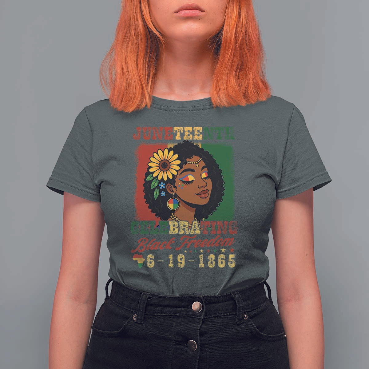 Juneteenth 1865 Black Freedom Celebration T Shirt For Women Afrocentric Pride Melanin Girl
