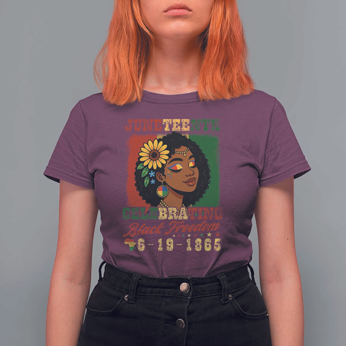 Juneteenth 1865 Black Freedom Celebration T Shirt For Women Afrocentric Pride Melanin Girl