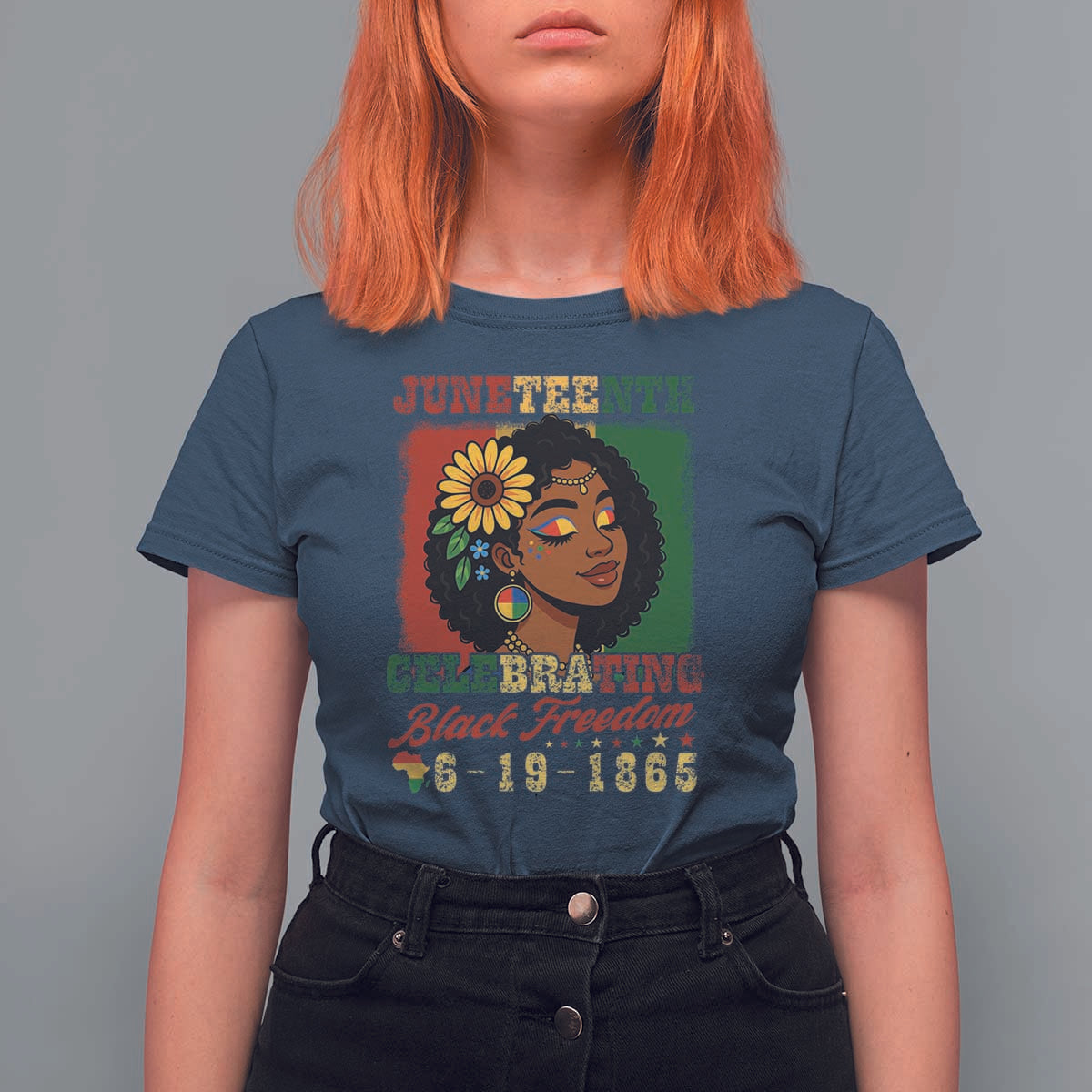 Juneteenth 1865 Black Freedom Celebration T Shirt For Women Afrocentric Pride Melanin Girl
