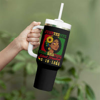 Juneteenth 1865 Black Freedom Celebration Tumbler With Handle Afrocentric Pride Melanin Girl
