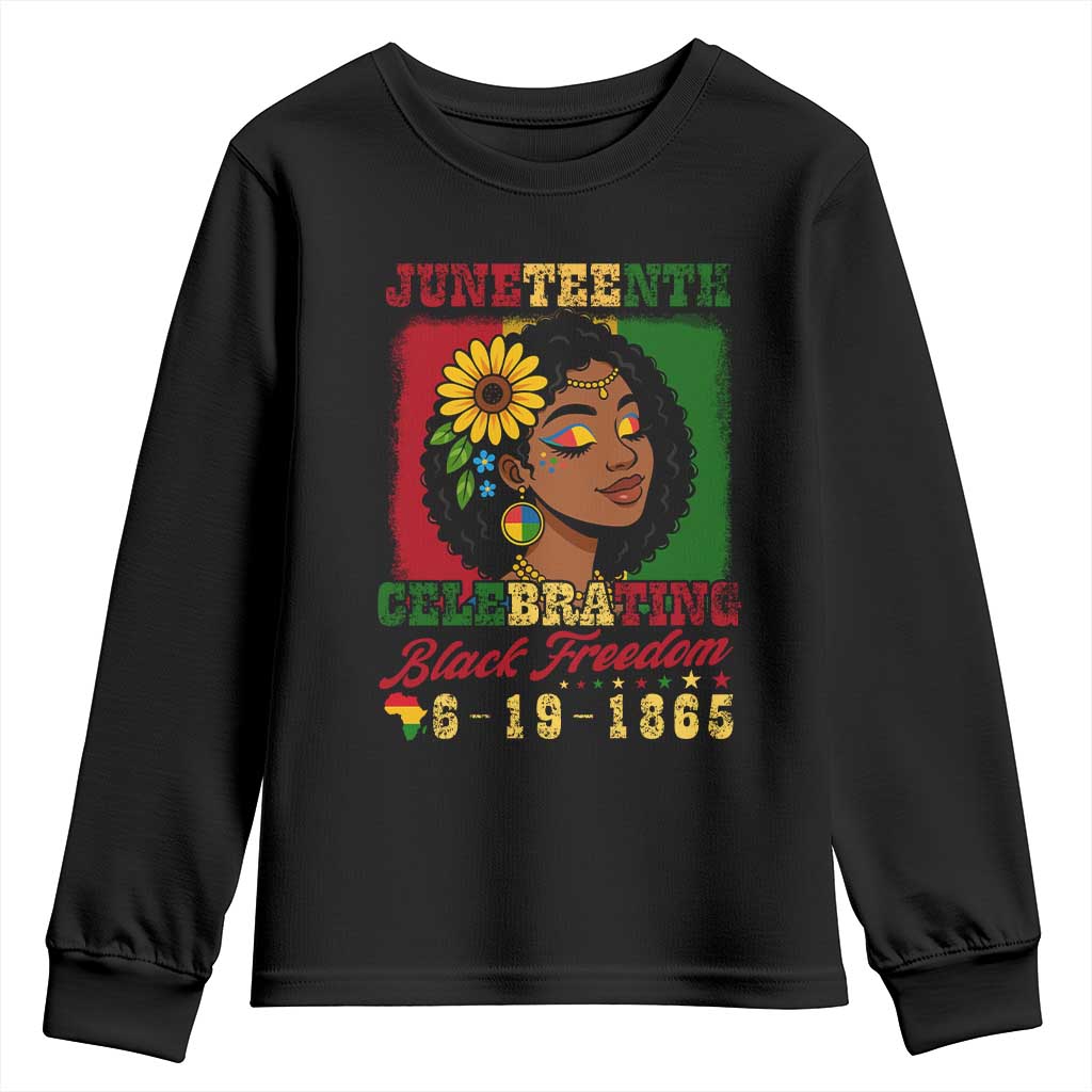 Juneteenth 1865 Black Freedom Celebration Youth Sweatshirt Afrocentric Pride Melanin Girl