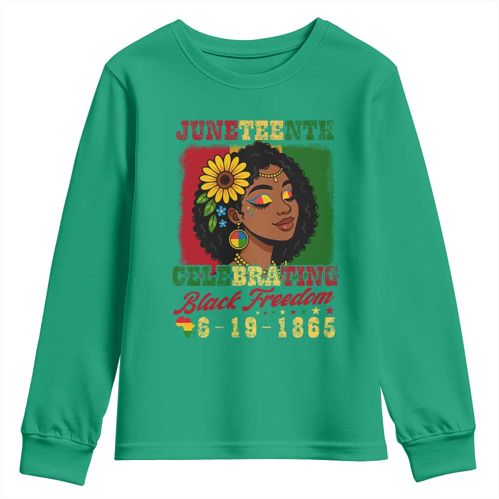Juneteenth 1865 Black Freedom Celebration Youth Sweatshirt Afrocentric Pride Melanin Girl