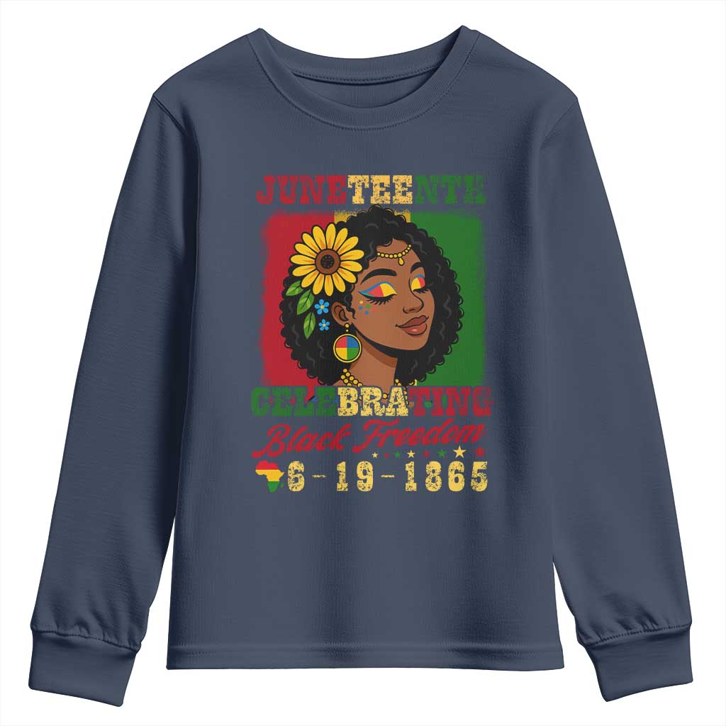 Juneteenth 1865 Black Freedom Celebration Youth Sweatshirt Afrocentric Pride Melanin Girl