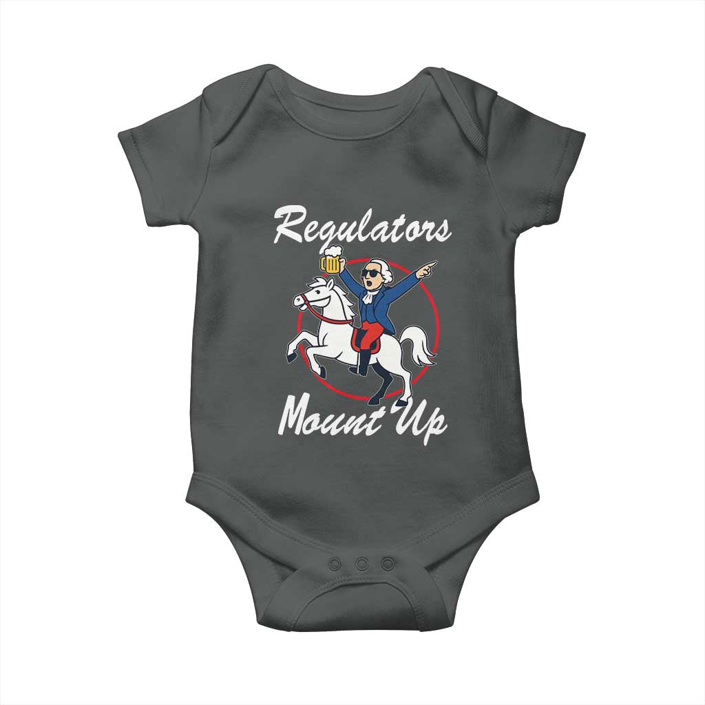 Funny Founding Father Patriotic Drinking Baby Onesie Regulators Mount Up 4th of July - Wonder Print Shop