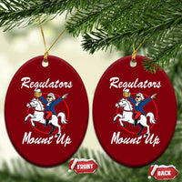 Funny Founding Father Patriotic Drinking Ceramic Ornament Regulators Mount Up 4th of July - Wonder Print Shop