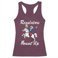 Funny Founding Father Patriotic Drinking Racerback Tank Top Regulators Mount Up 4th of July - Wonder Print Shop