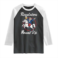 Funny Founding Father Patriotic Drinking Raglan Shirt Regulators Mount Up 4th of July - Wonder Print Shop