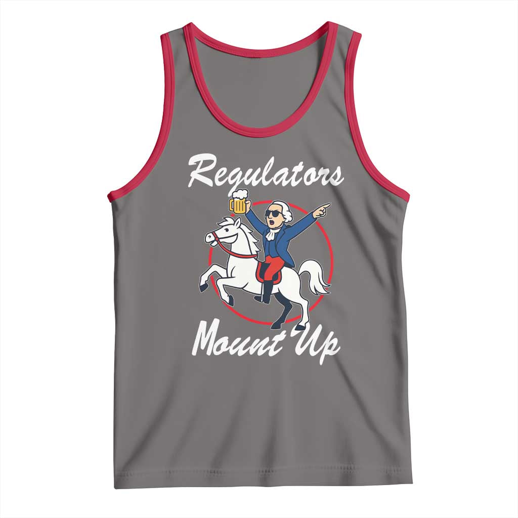 Funny Founding Father Patriotic Drinking Tank Top Regulators Mount Up 4th of July - Wonder Print Shop