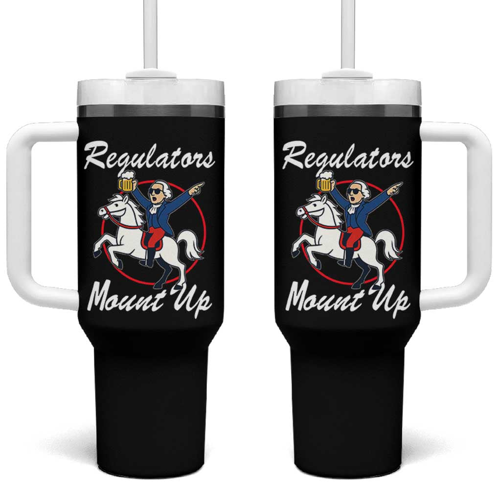 Funny Founding Father Patriotic Drinking Tumbler With Handle Regulators Mount Up 4th of July - Wonder Print Shop