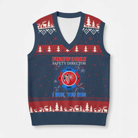 Fireworks Safety Director V-Neck Knit Sweater Vest I Run You Run Funny 4th of July Patriotic - Wonder Print Shop