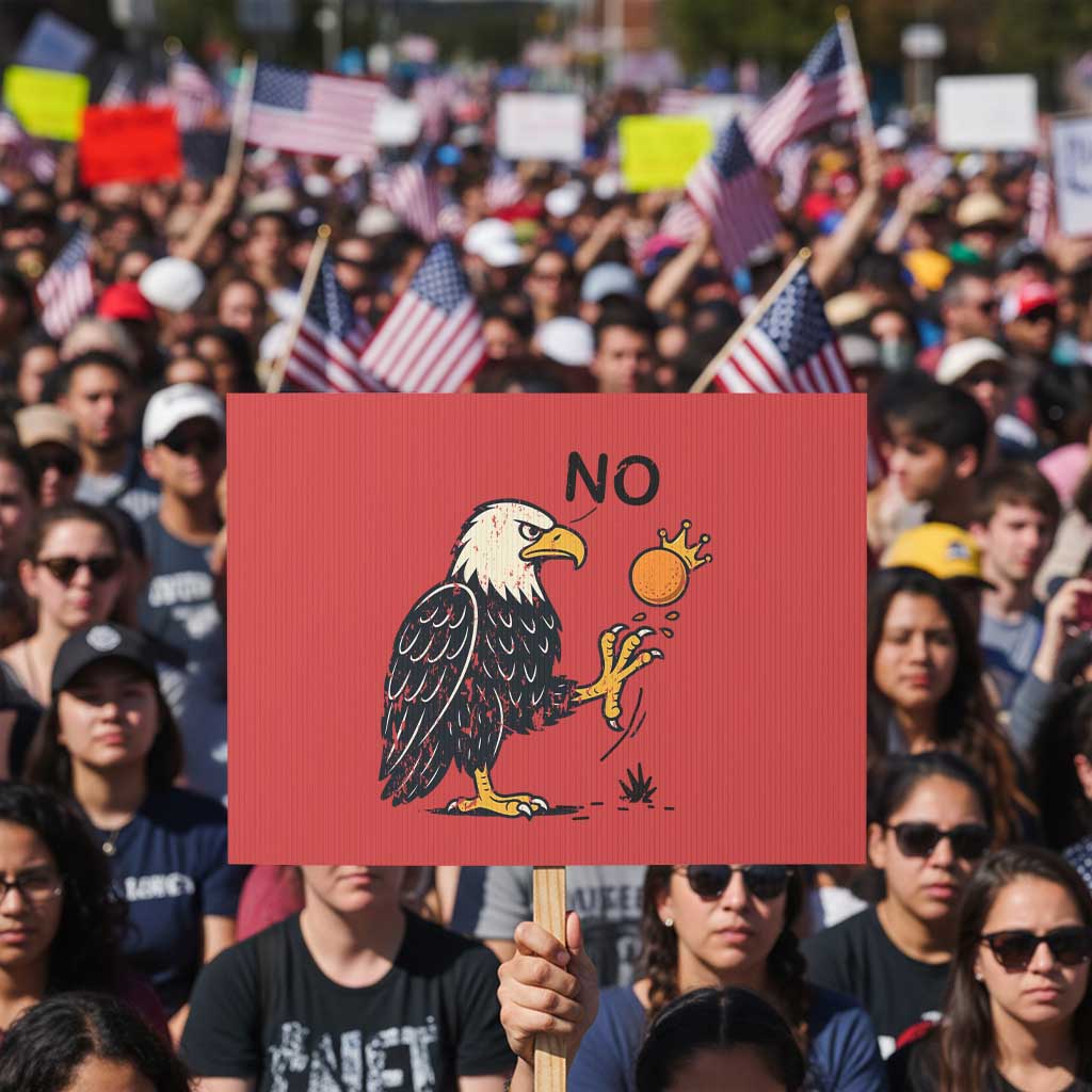 Bald Eagle No Kings In America Protest Sign No Orange We The People Patriotic Political Statement - Wonder Print Shop