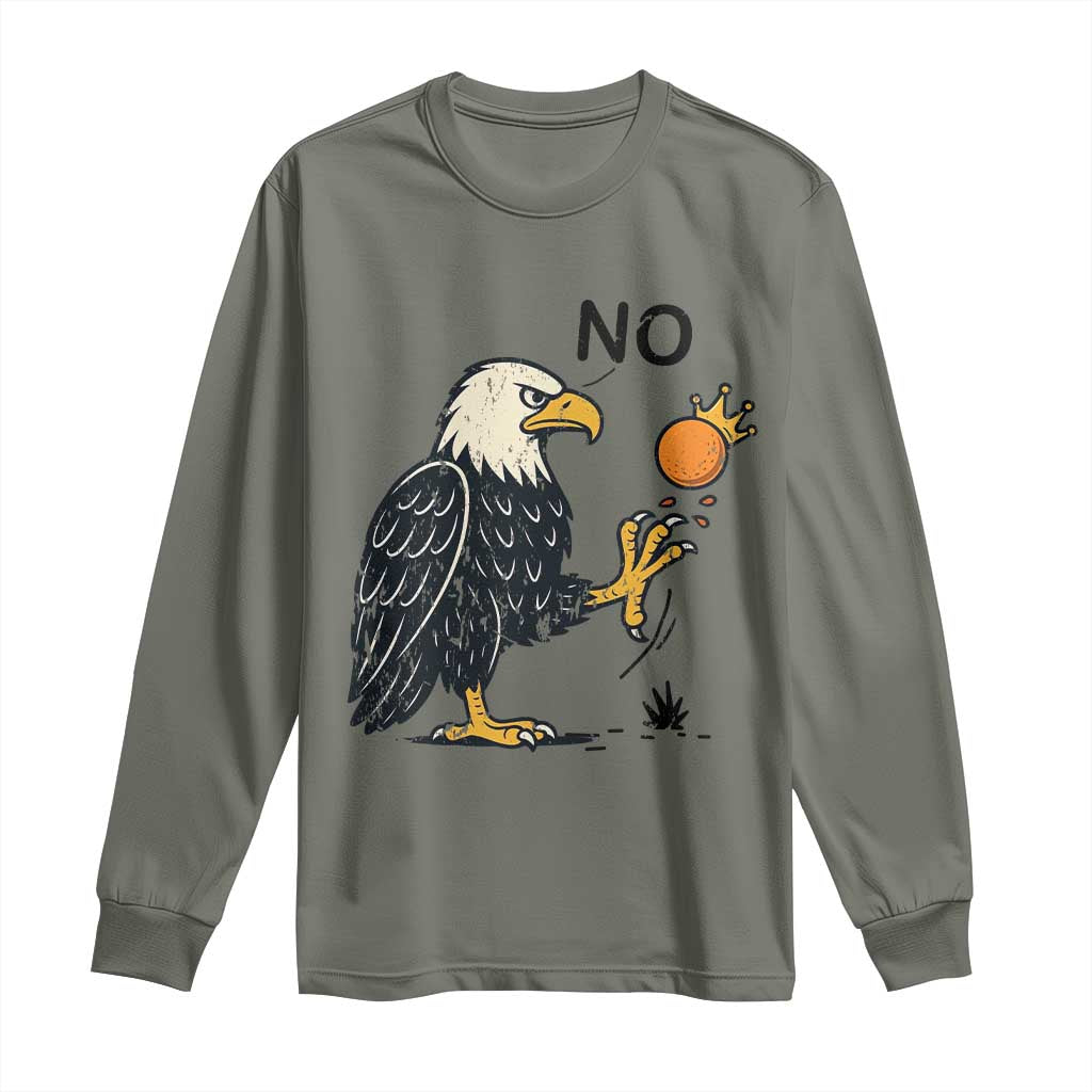 Bald Eagle No Kings In America Long Sleeve Shirt No Orange We The People Patriotic Political Statement - Wonder Print Shop