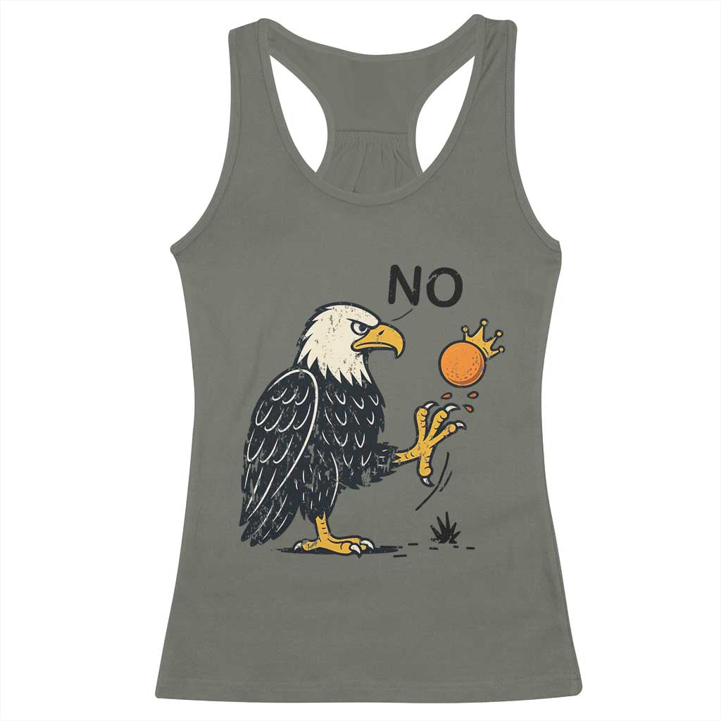 Bald Eagle No Kings In America Racerback Tank Top No Orange We The People Patriotic Political Statement - Wonder Print Shop