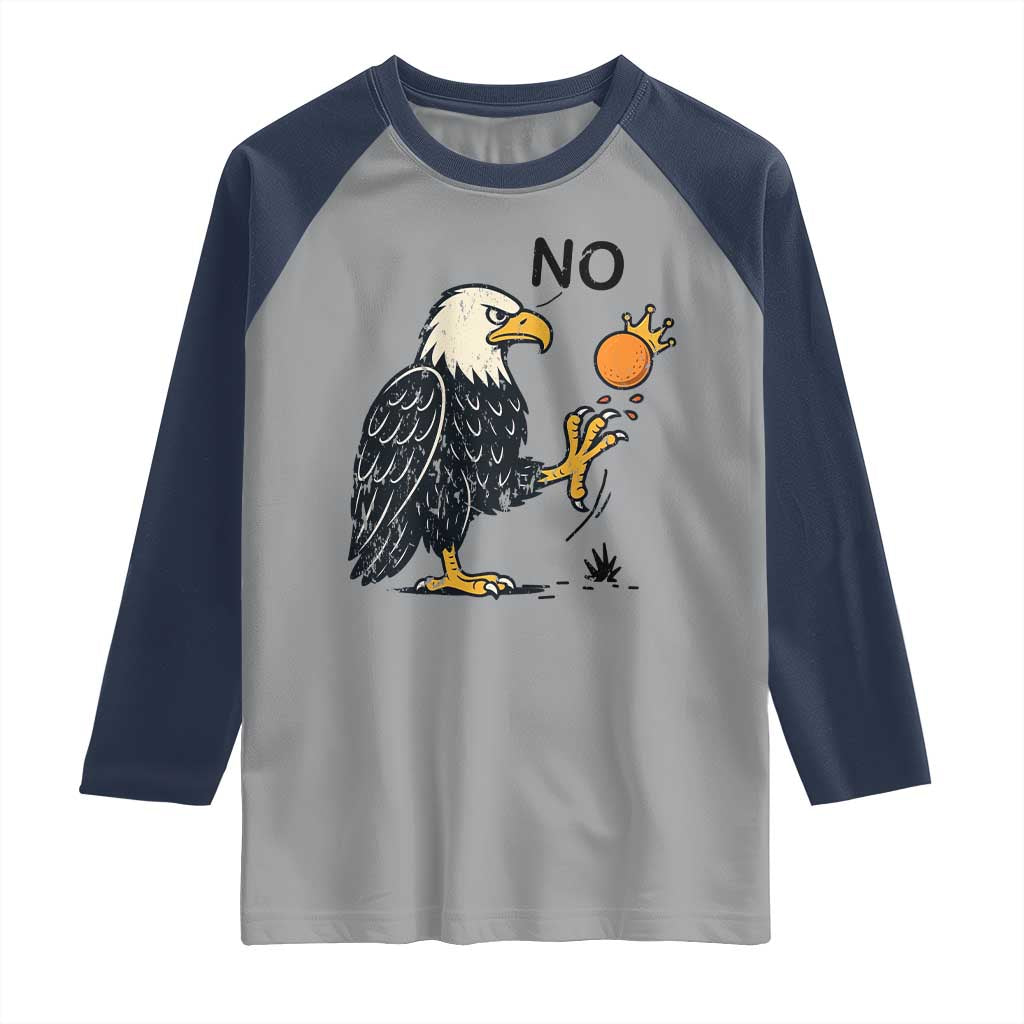 Bald Eagle No Kings In America Raglan Shirt No Orange We The People Patriotic Political Statement - Wonder Print Shop