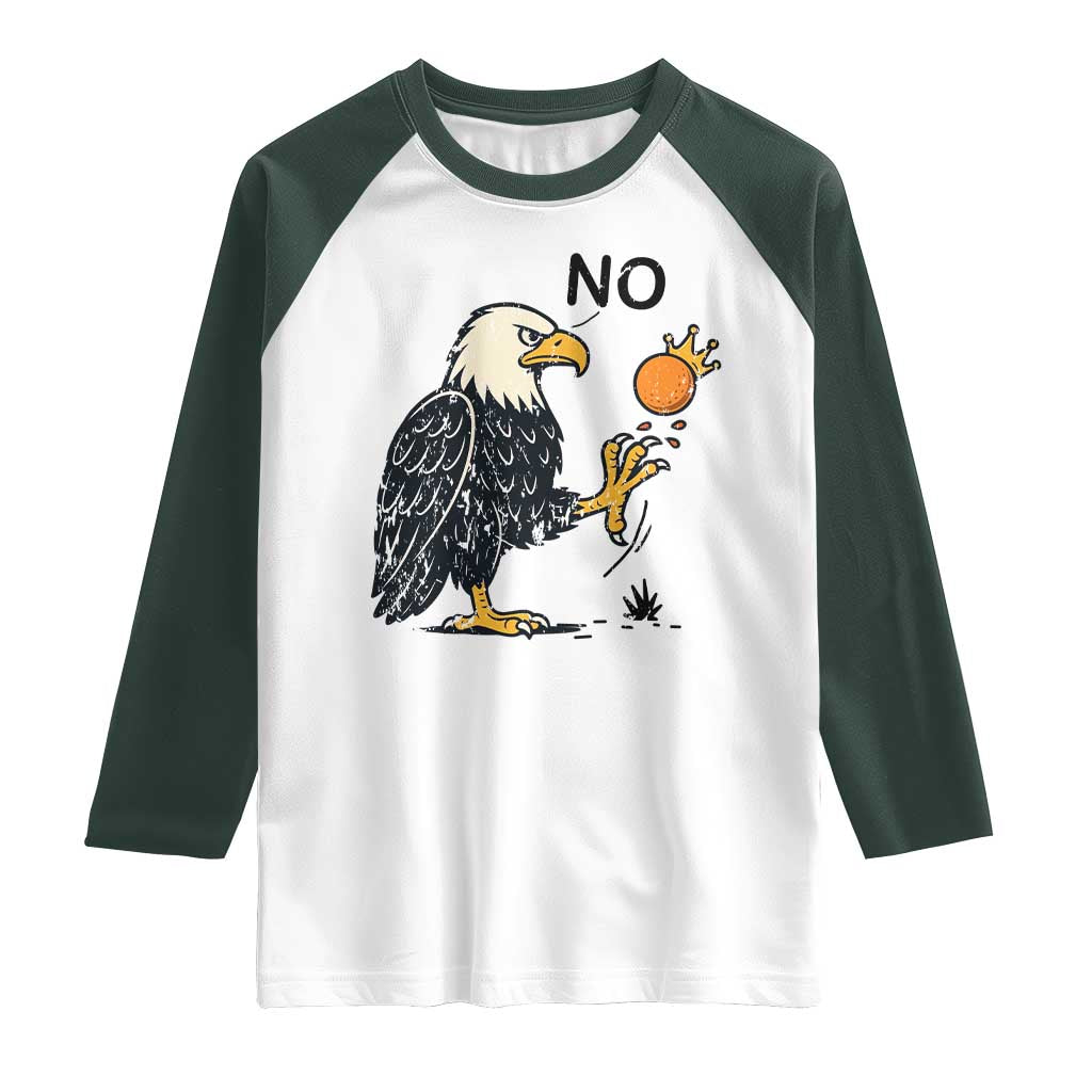 Bald Eagle No Kings In America Raglan Shirt No Orange We The People Patriotic Political Statement - Wonder Print Shop