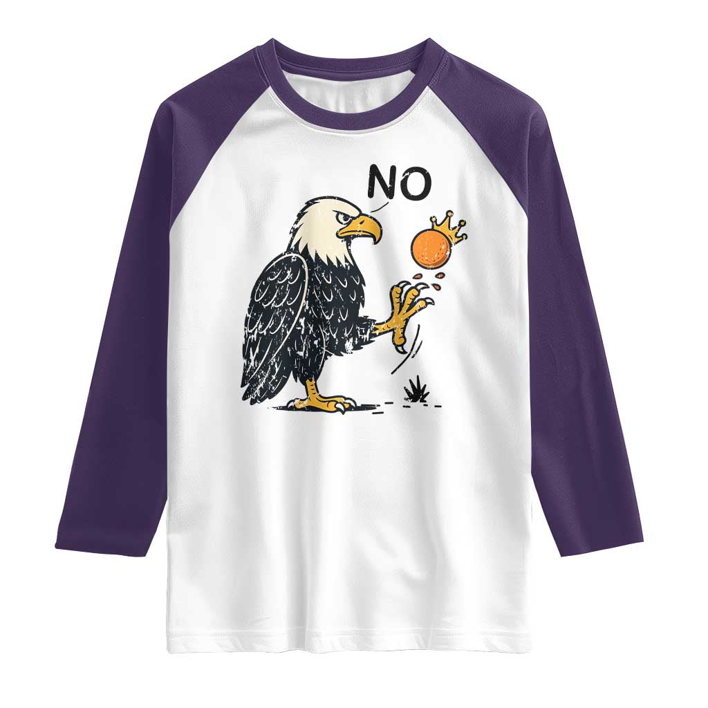 Bald Eagle No Kings In America Raglan Shirt No Orange We The People Patriotic Political Statement - Wonder Print Shop