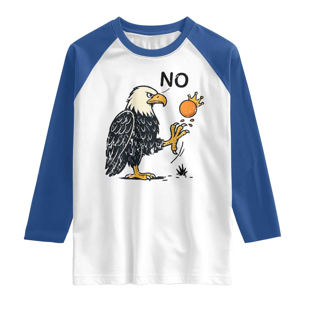 Bald Eagle No Kings In America Raglan Shirt No Orange We The People Patriotic Political Statement - Wonder Print Shop