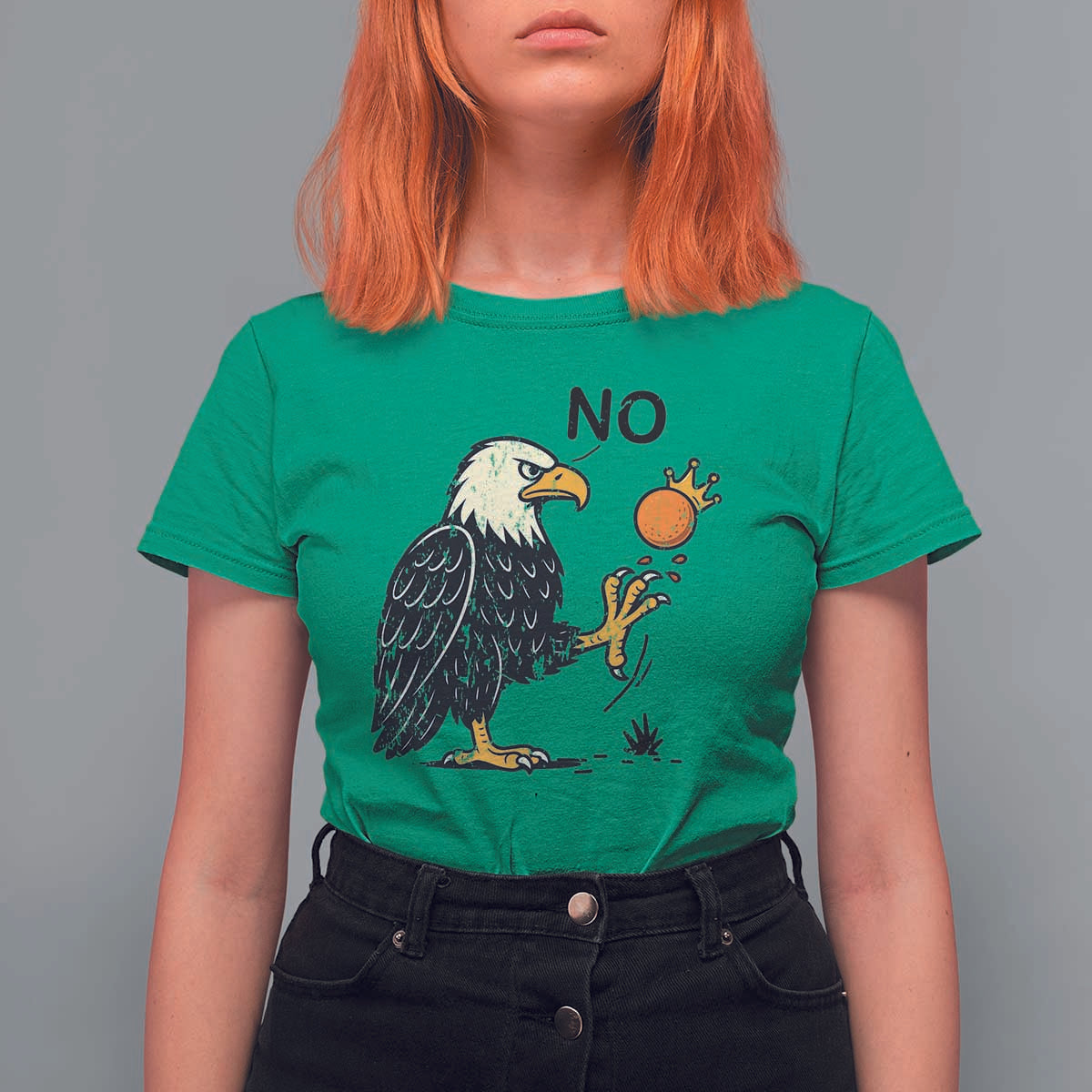 Bald Eagle No Kings In America T Shirt For Women No Orange We The People Patriotic Political Statement - Wonder Print Shop