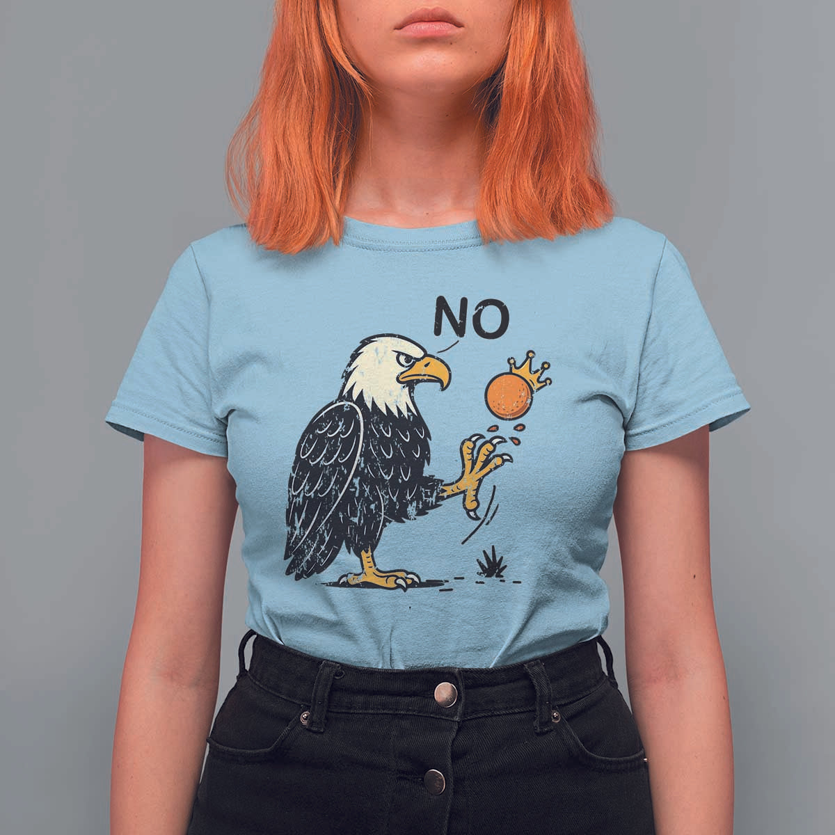 Bald Eagle No Kings In America T Shirt For Women No Orange We The People Patriotic Political Statement - Wonder Print Shop