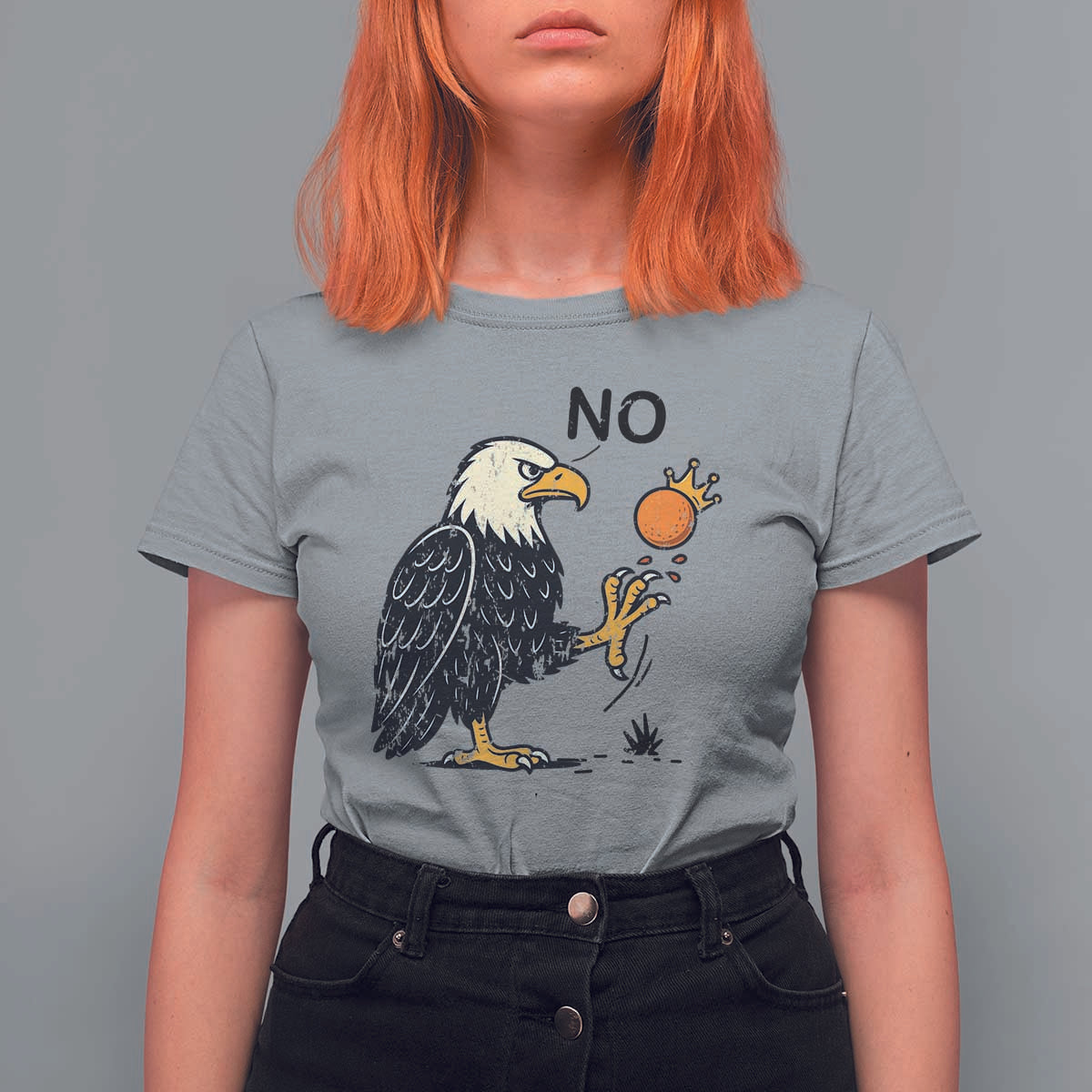 Bald Eagle No Kings In America T Shirt For Women No Orange We The People Patriotic Political Statement - Wonder Print Shop
