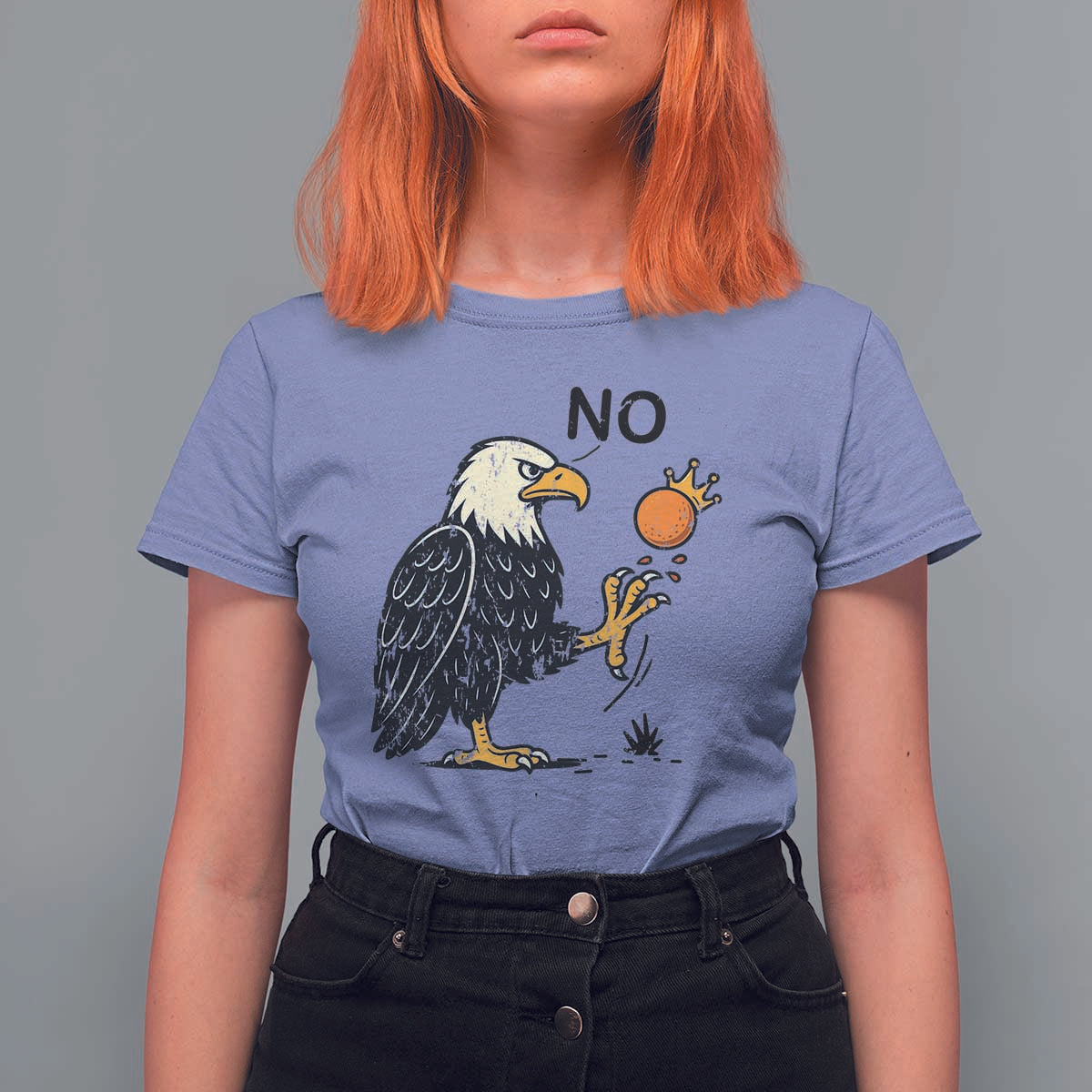 Bald Eagle No Kings In America T Shirt For Women No Orange We The People Patriotic Political Statement - Wonder Print Shop