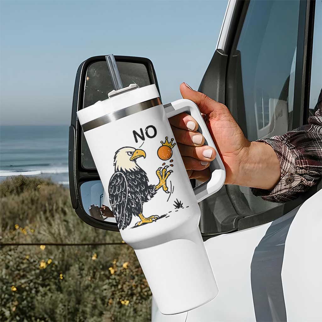 Bald Eagle No Kings In America Tumbler With Handle No Orange We The People Patriotic Political Statement - Wonder Print Shop