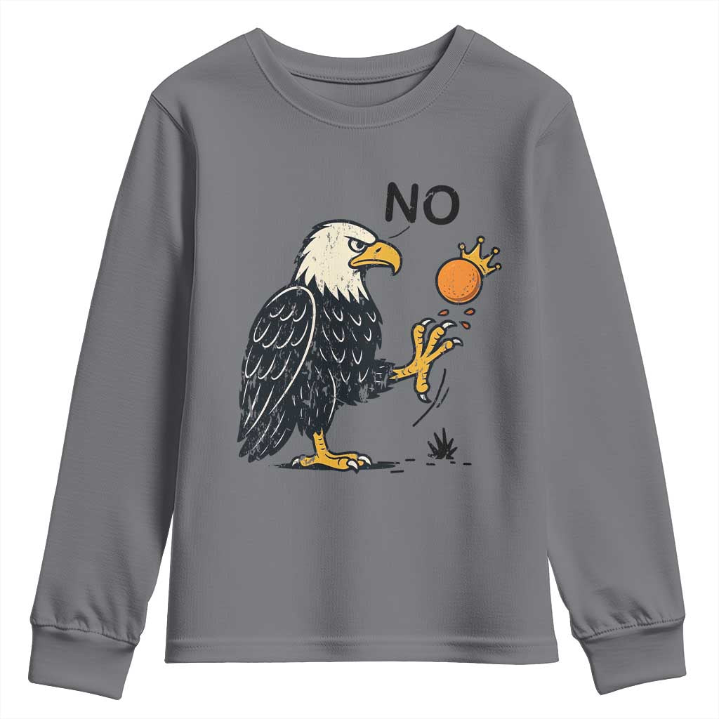 Bald Eagle No Kings In America Youth Sweatshirt No Orange We The People Patriotic Political Statement - Wonder Print Shop