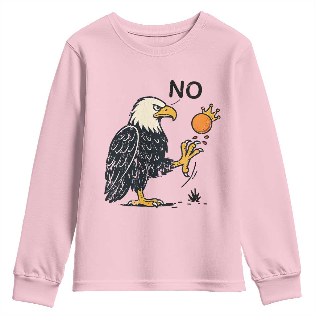 Bald Eagle No Kings In America Youth Sweatshirt No Orange We The People Patriotic Political Statement - Wonder Print Shop