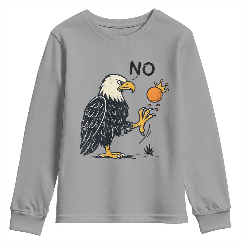 Bald Eagle No Kings In America Youth Sweatshirt No Orange We The People Patriotic Political Statement - Wonder Print Shop