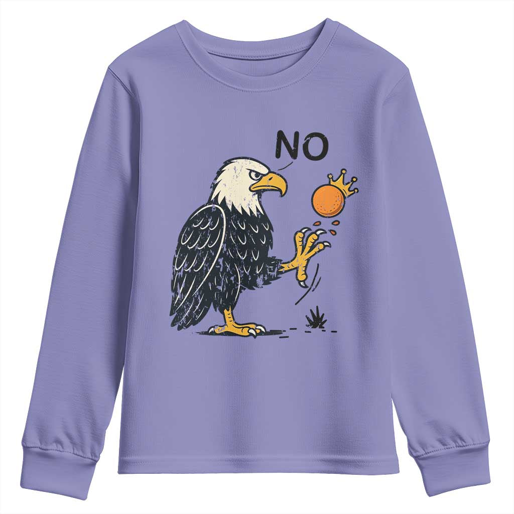 Bald Eagle No Kings In America Youth Sweatshirt No Orange We The People Patriotic Political Statement - Wonder Print Shop