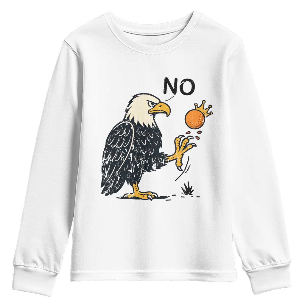 Bald Eagle No Kings In America Youth Sweatshirt No Orange We The People Patriotic Political Statement - Wonder Print Shop