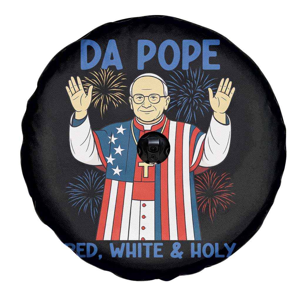 Da Pope Funny 4th of July Spare Tire Cover Red White and Holy Patriotic Catholic - Wonder Print Shop