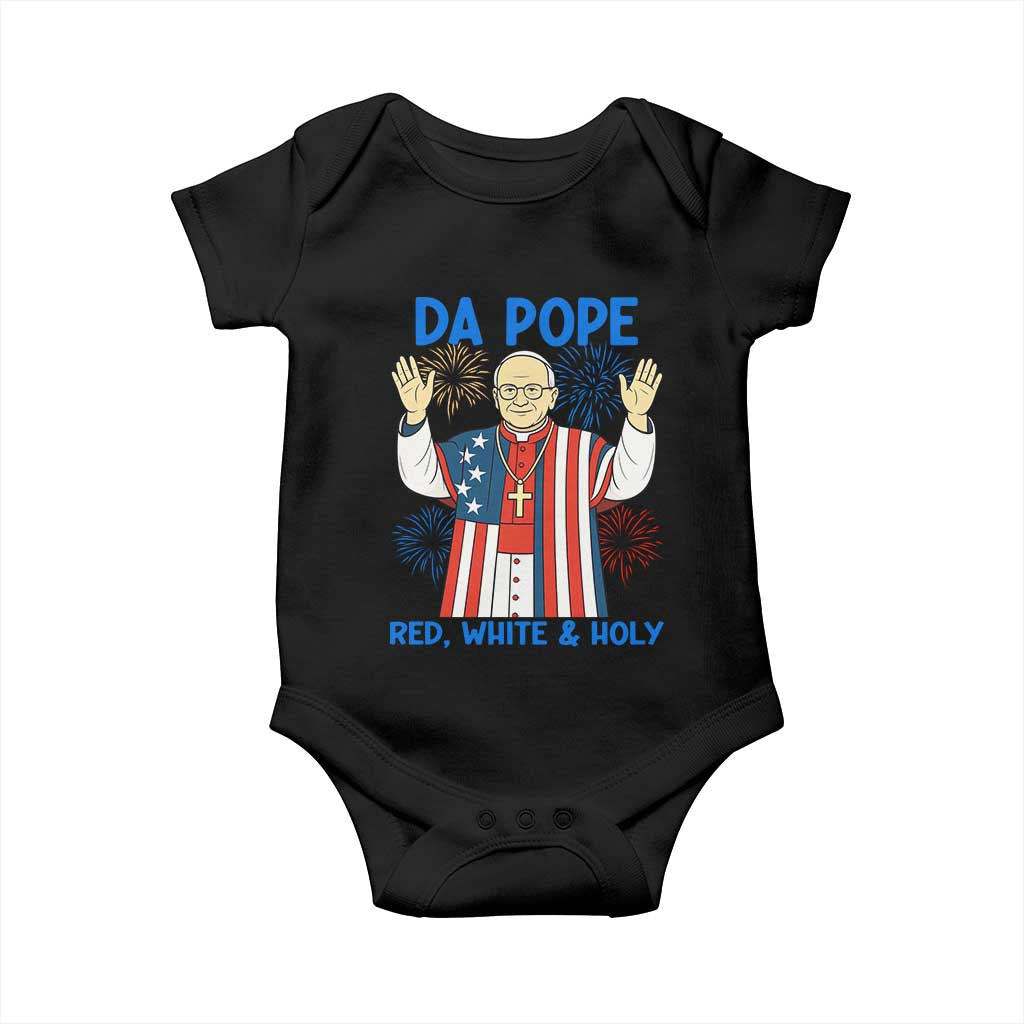 Da Pope Funny 4th of July Baby Onesie Red White and Holy Patriotic Catholic - Wonder Print Shop