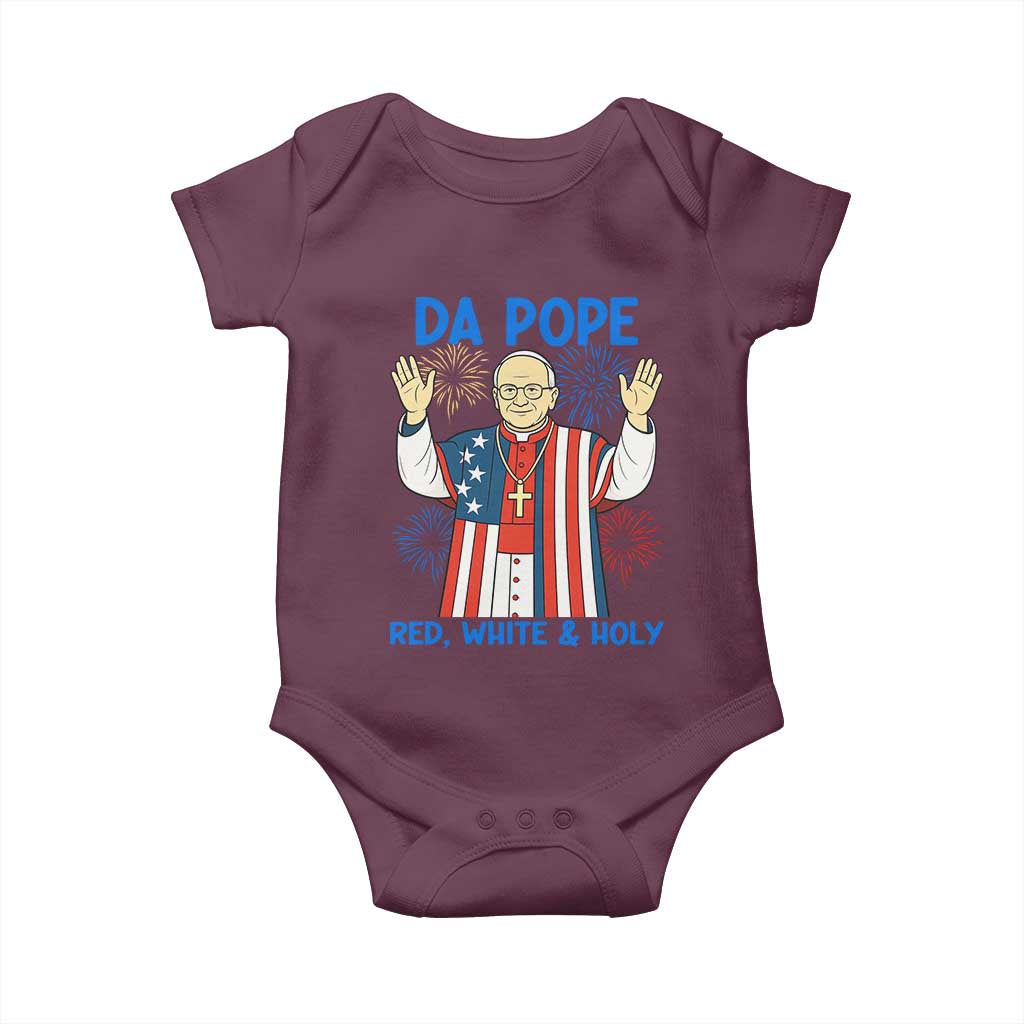 Da Pope Funny 4th of July Baby Onesie Red White and Holy Patriotic Catholic - Wonder Print Shop