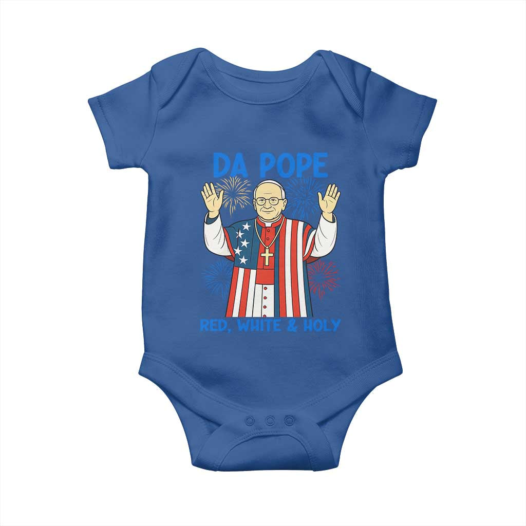 Da Pope Funny 4th of July Baby Onesie Red White and Holy Patriotic Catholic - Wonder Print Shop