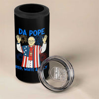 Da Pope Funny 4th of July 4 in 1 Can Cooler Tumbler Red White and Holy Patriotic Catholic - Wonder Print Shop