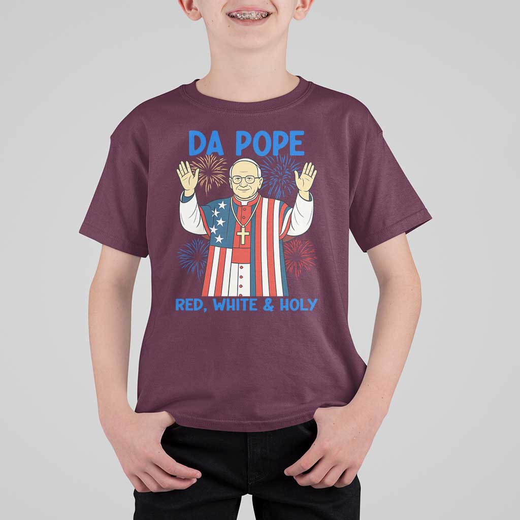 Da Pope Funny 4th of July T Shirt For Kid Red White and Holy Patriotic Catholic - Wonder Print Shop