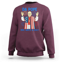 Da Pope Funny 4th of July Sweatshirt Red White and Holy Patriotic Catholic - Wonder Print Shop
