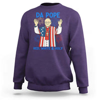 Da Pope Funny 4th of July Sweatshirt Red White and Holy Patriotic Catholic - Wonder Print Shop