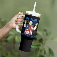 Da Pope Funny 4th of July Tumbler With Handle Red White and Holy Patriotic Catholic - Wonder Print Shop