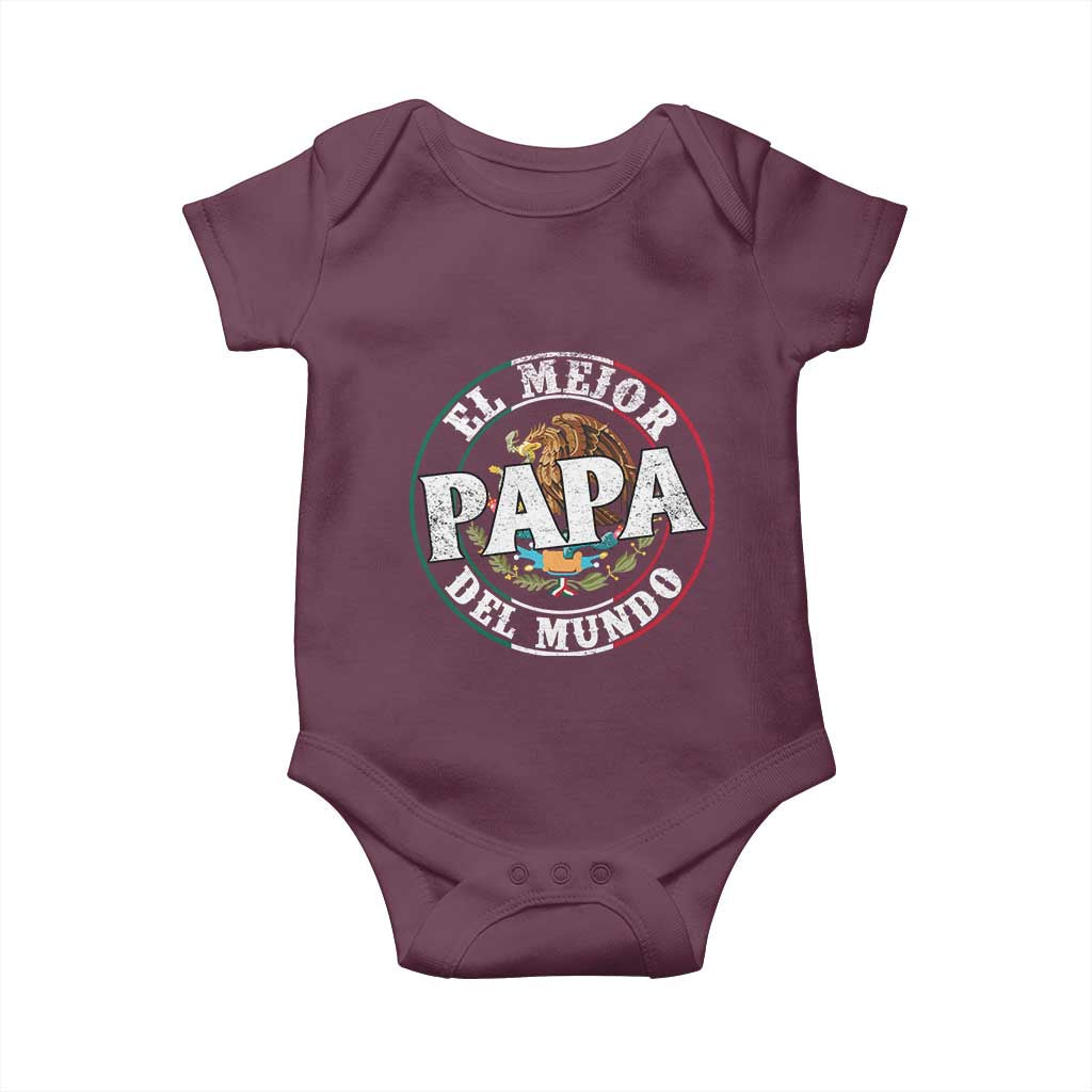 Mexican Dad Baby Onesie El Mejor Papá del Mundo Mexico Flag Eagle
