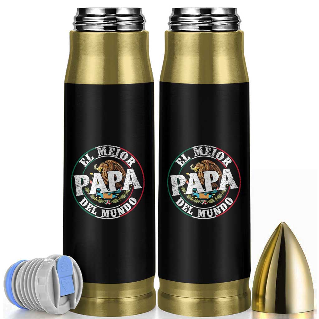 Mexican Dad Bullet Tumbler El Mejor Papá del Mundo Mexico Flag Eagle
