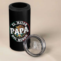Mexican Dad 4 in 1 Can Cooler Tumbler El Mejor Papá del Mundo Mexico Flag Eagle